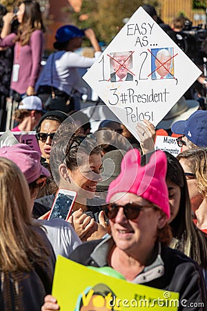 Women`s March Los Angeles 2019 Editorial Stock Photo